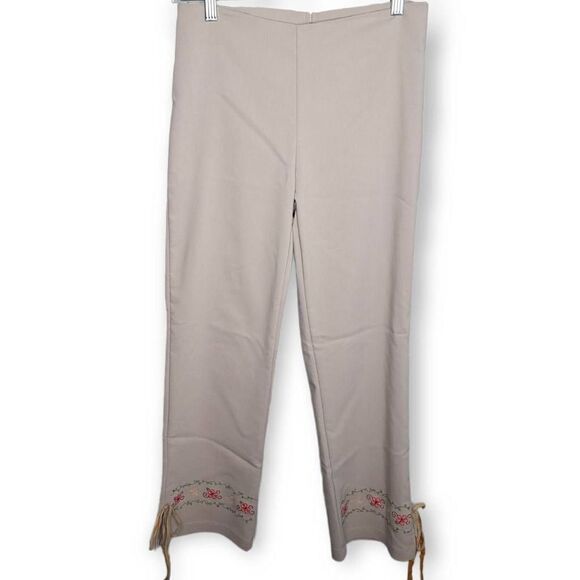 Krizia D Vintage 90s Boho Embroidered Capris size Medium - Picture 1 of 7